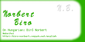 norbert biro business card